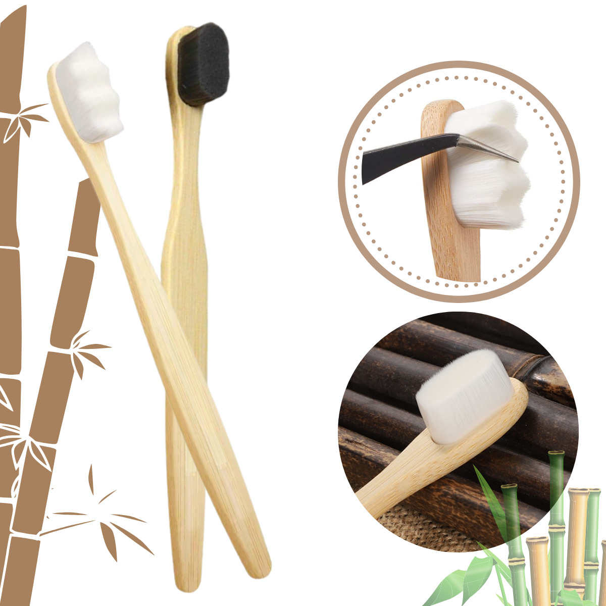 Cepillo Dientes Bambú Suave Ecológico Biodegradable 1 Pieza