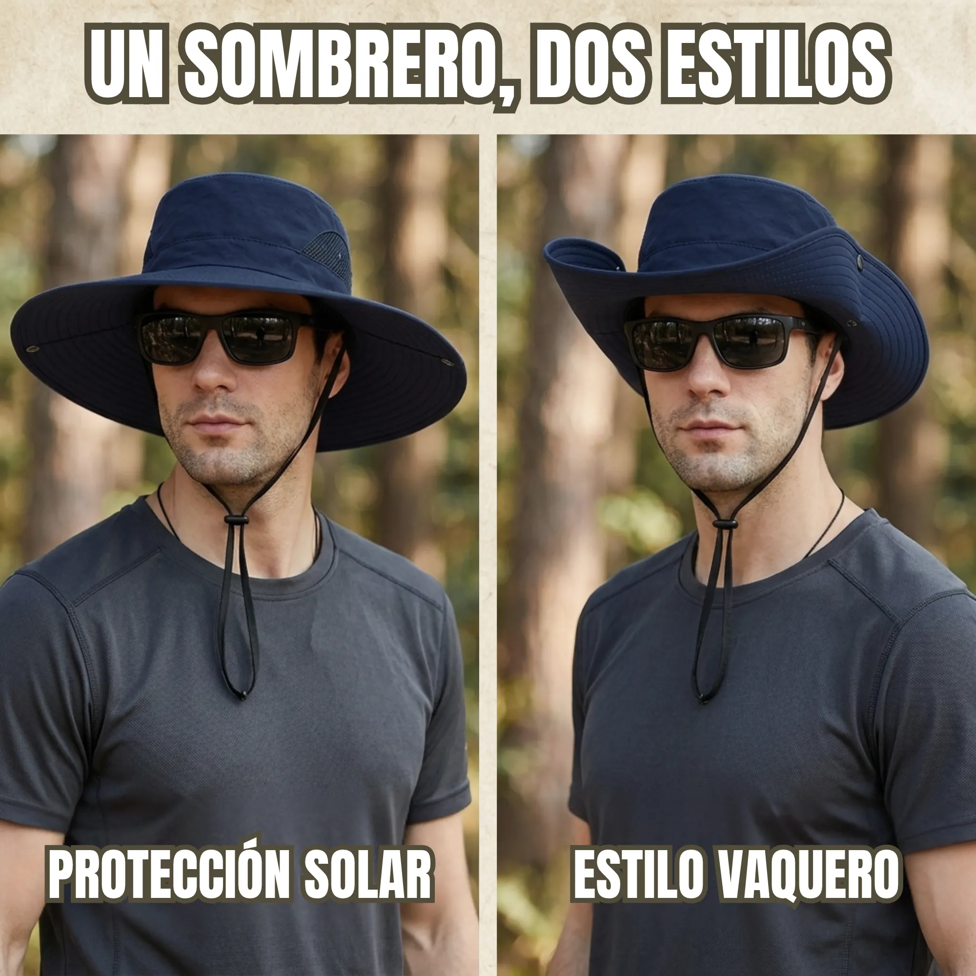 Sombrero para Sol Pesca Ala Ancha con Protección UV 50+ - Imagen 4