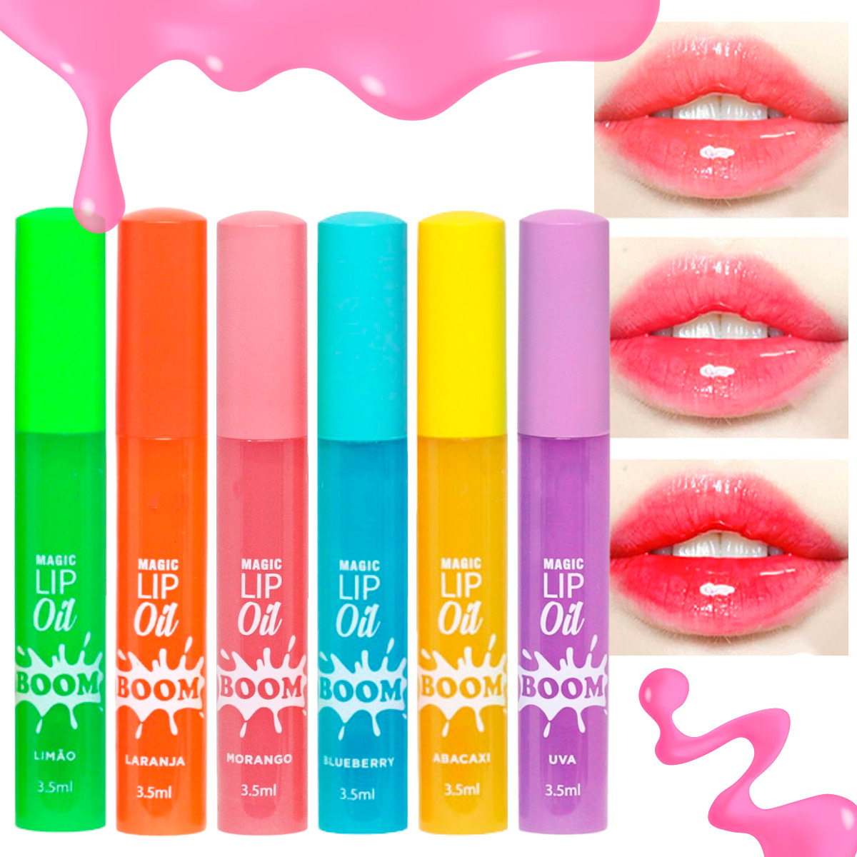 Labial Lip Oil Gloss Brillo Liquido Aroma Cambia Color 1pz