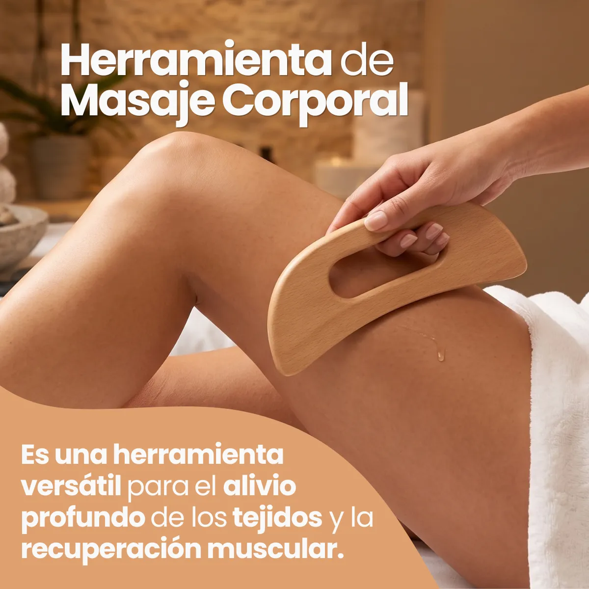 Raspador Masaje Corporal Gua Sha Masajeador Madera Piernas - Imagen 2