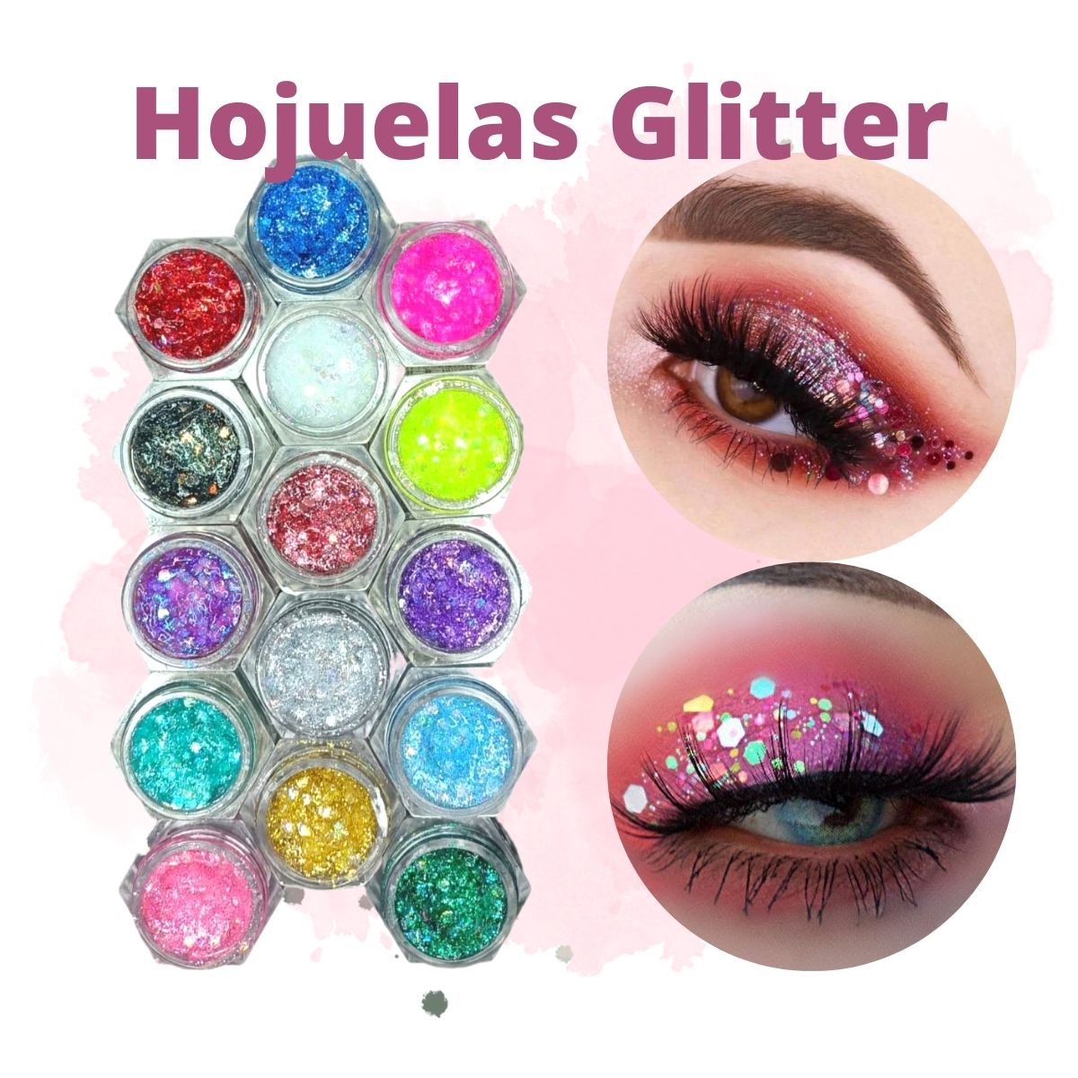 Glitter Hojuelas Maquillaje Cabello Cuerpo Holográfico 1pz
