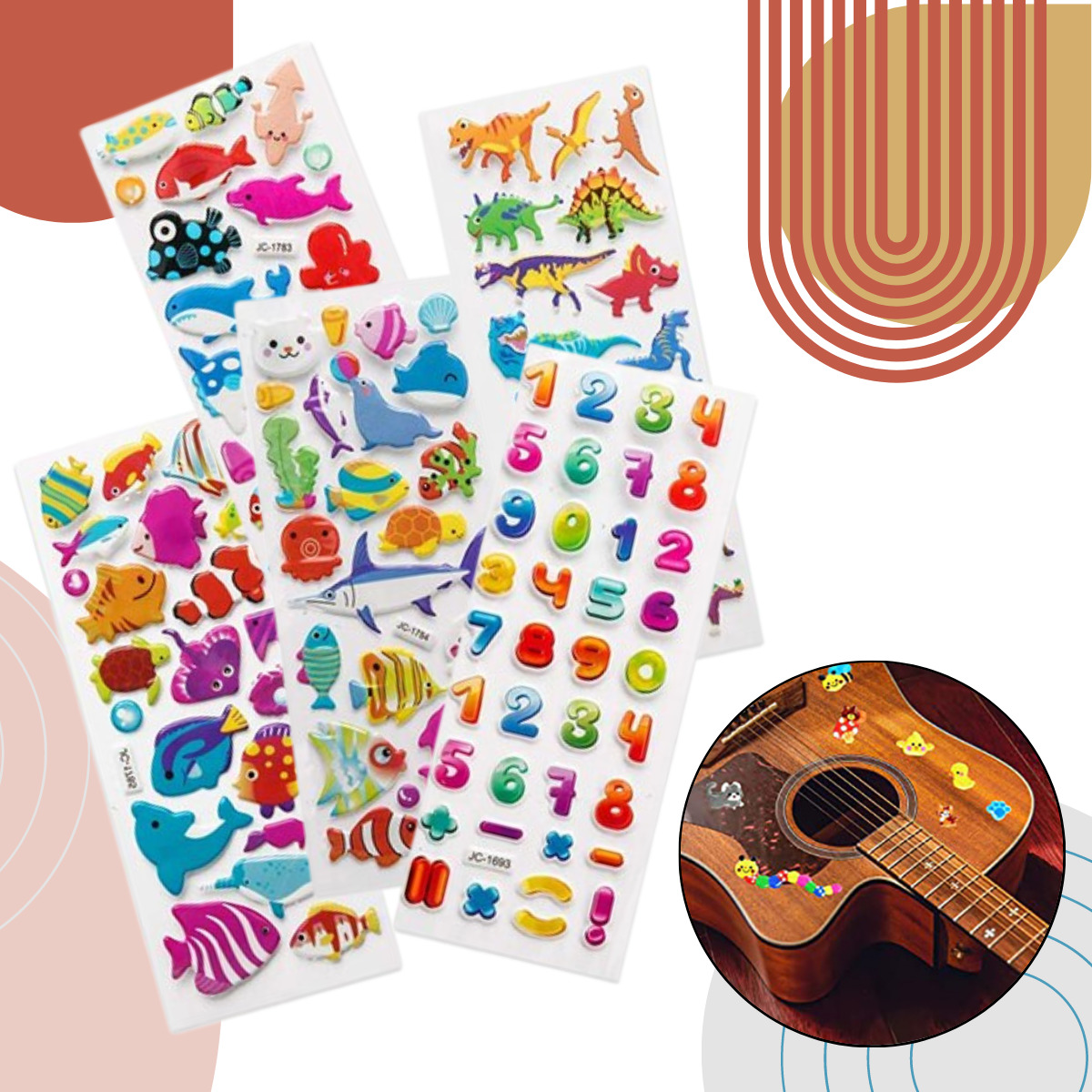 Pegatinas Para Niños 3d Puffy Kid Stickers 20 Hojas - Universo En Línea