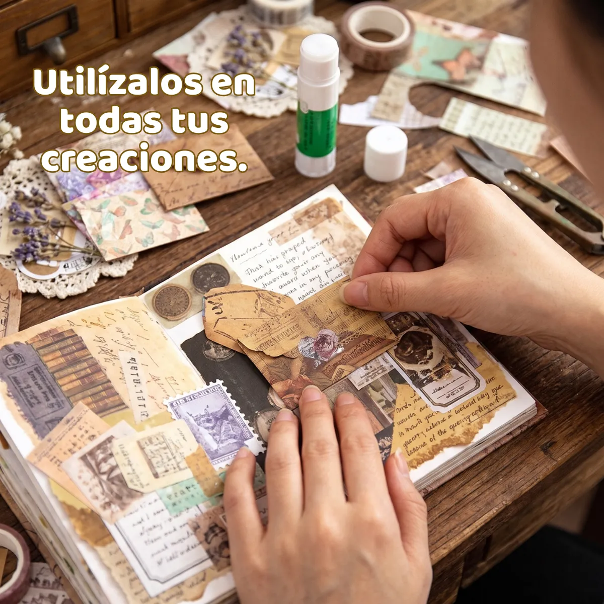 Set De Mini Sobres De Estilo Vintage Pegatinas De Sellado y pegatinas de sellado: 40 sobres a juego y 2 hojas de pegatinas de sellado - Imagen 3