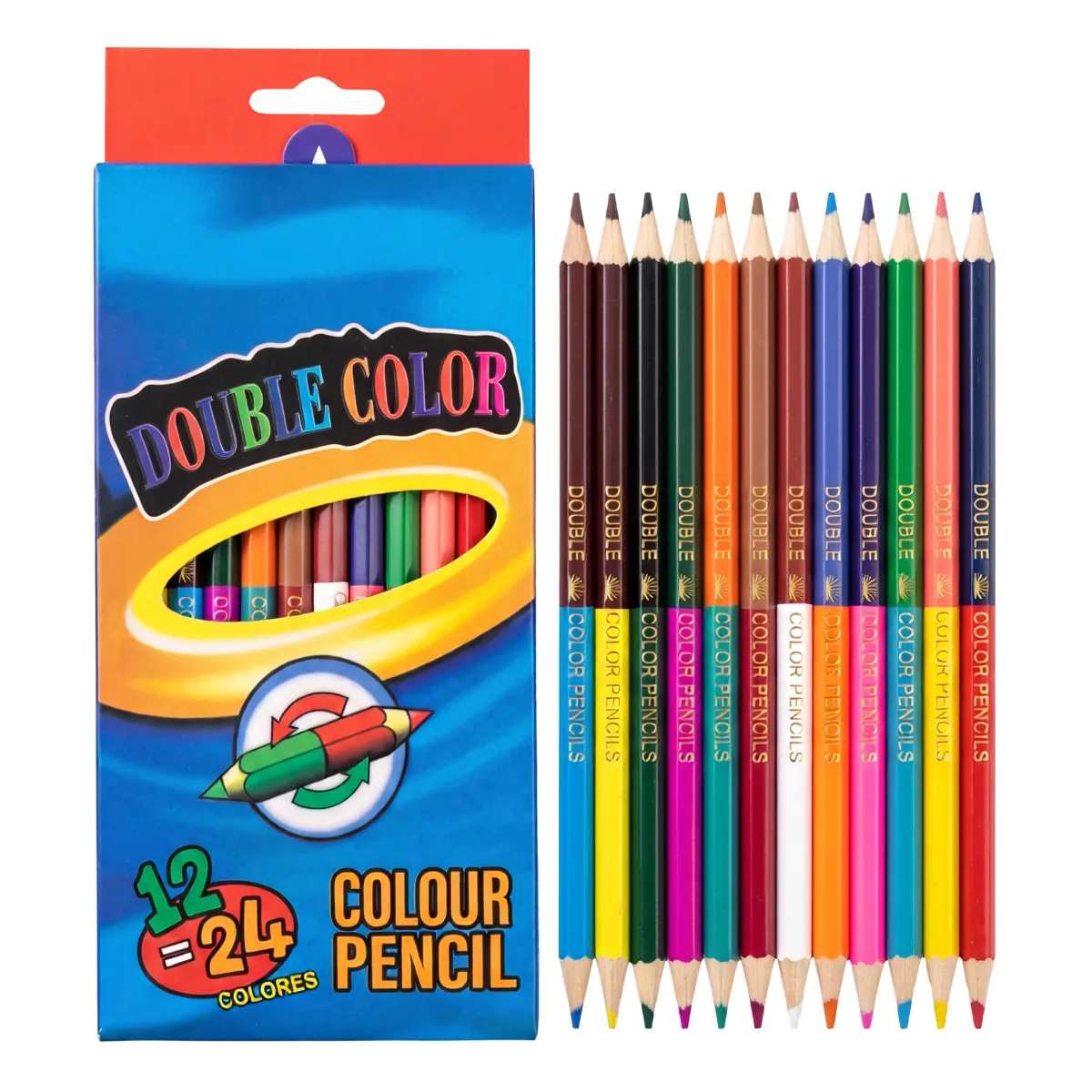 Lápices Colores Doble Punta Madera Escolares Dibujo 12pzs - Imagen 2
