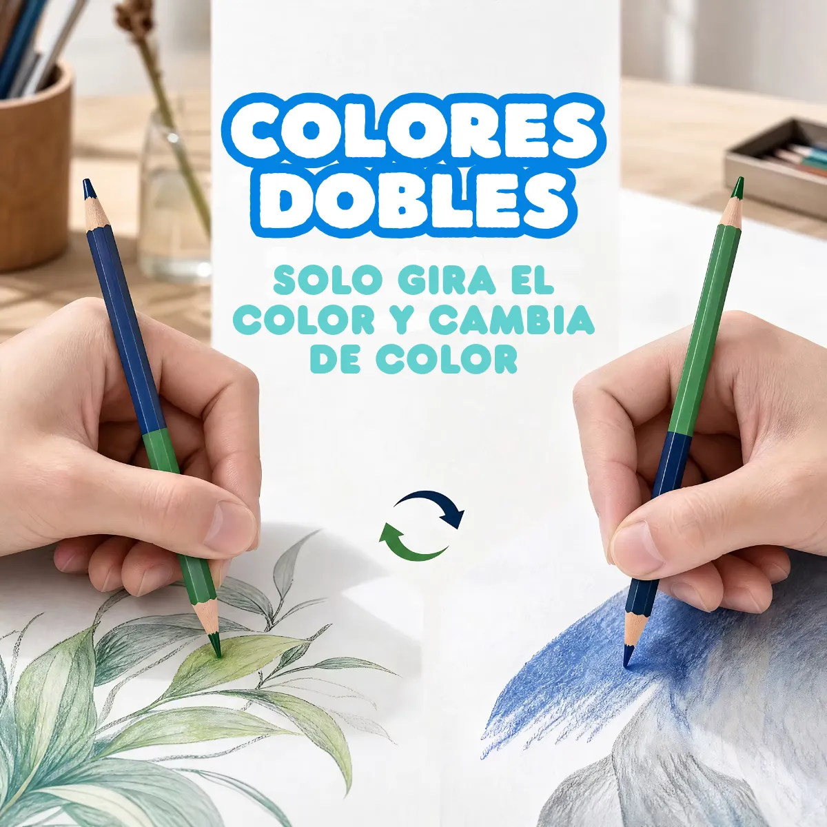 Lápices Colores Doble Punta Madera Escolares Dibujo 12pzs - Imagen 8