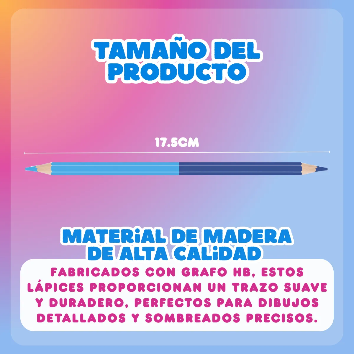 Lápices Colores Doble Punta Madera Escolares Dibujo 12pzs - Imagen 6