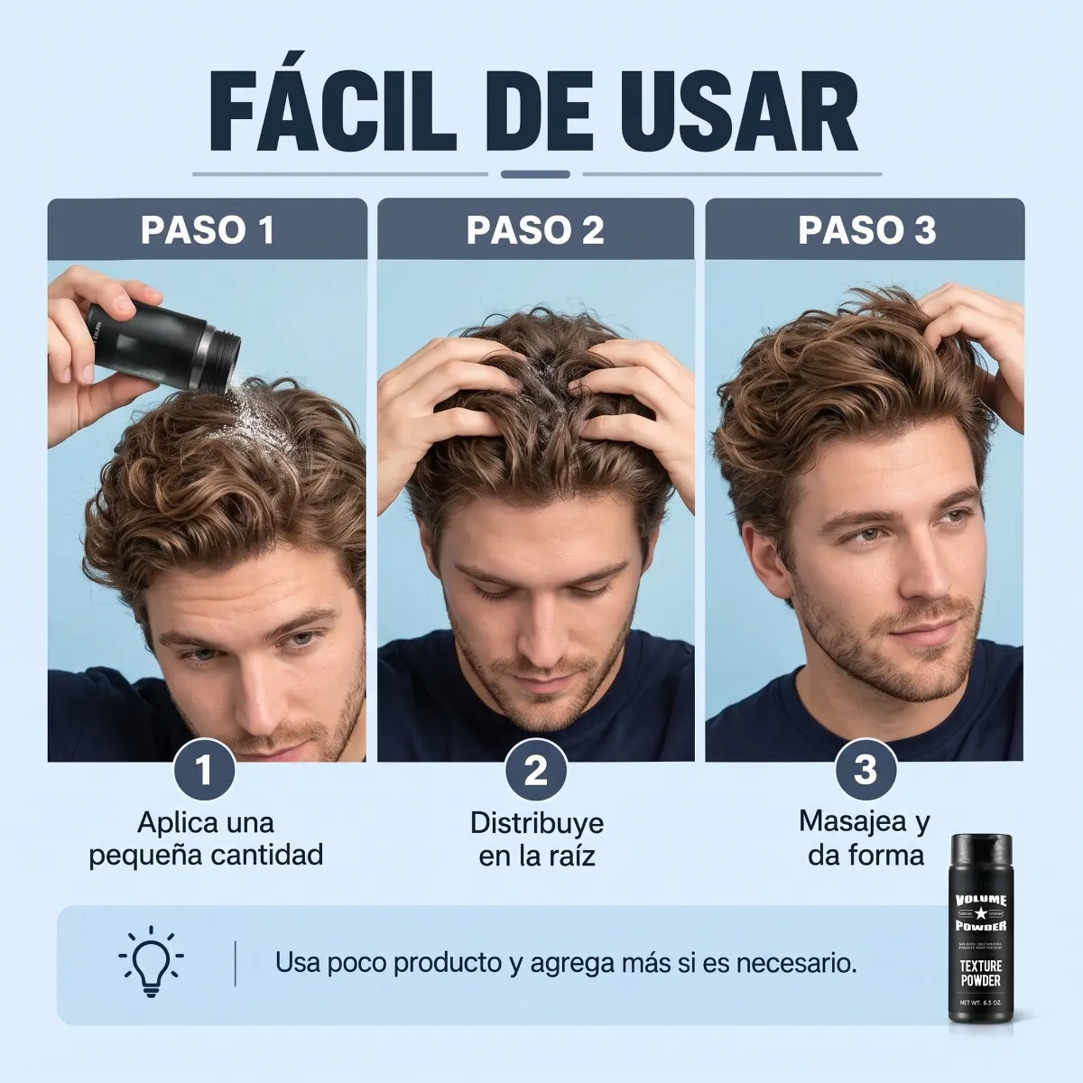 Polvo Volumen Texturizante Fijación Peinado Cabello 15g Hair - Imagen 4