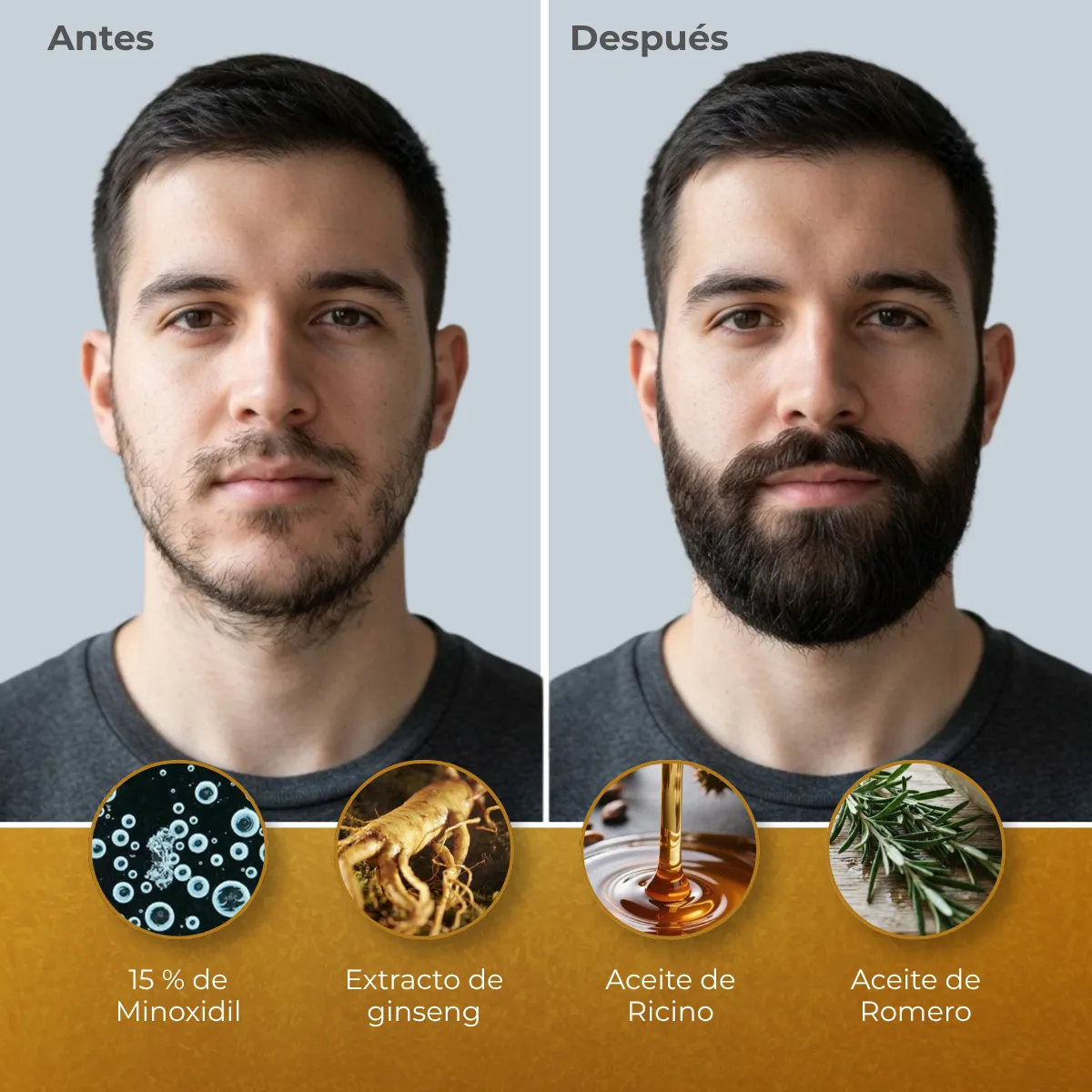 Aceite para Crecimiento de Vello Facial Con Rodillo para Crecimiento de Barba - Imagen 4