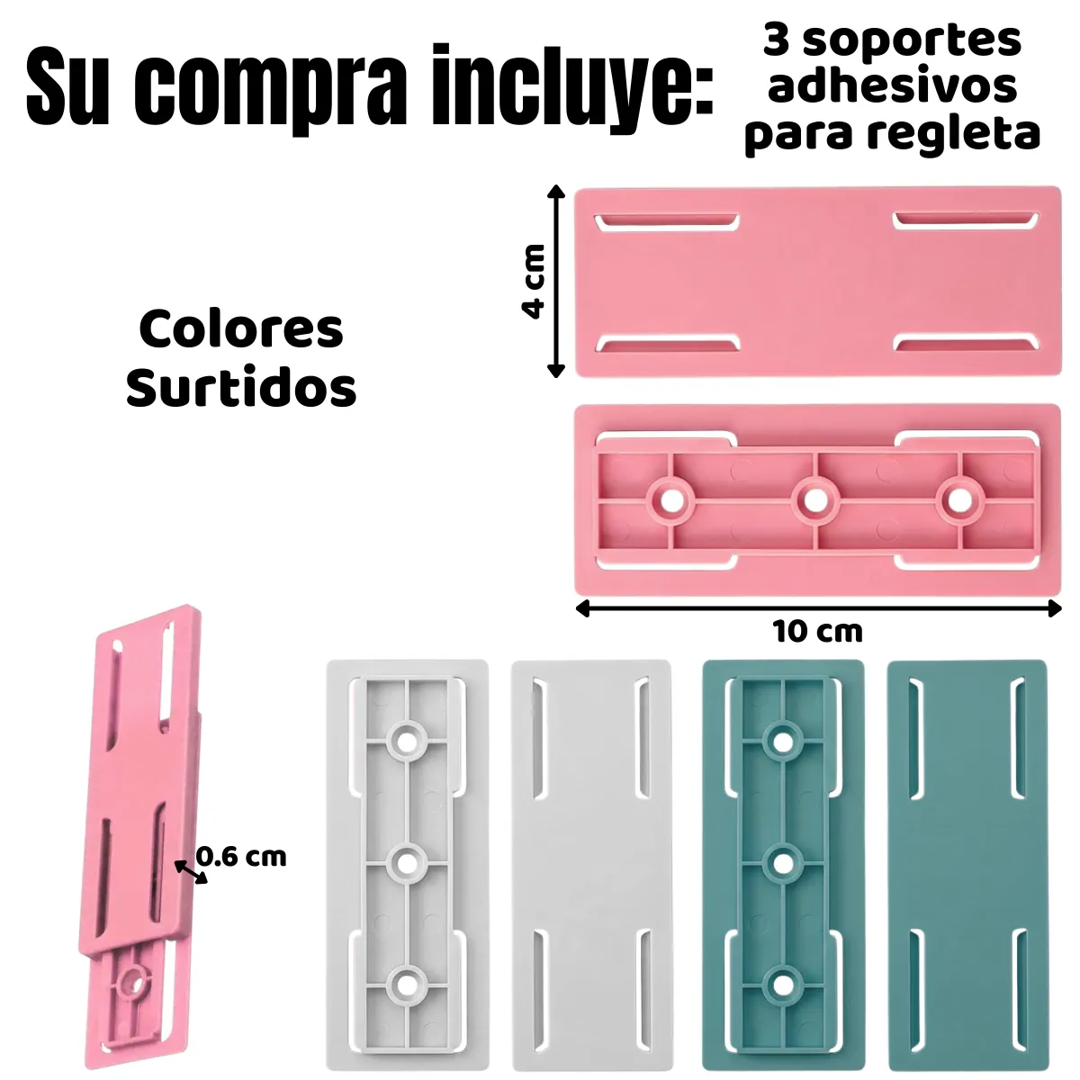 Soporte para Multicontacto Adhesivo Organizador 3 Pz - Imagen 2