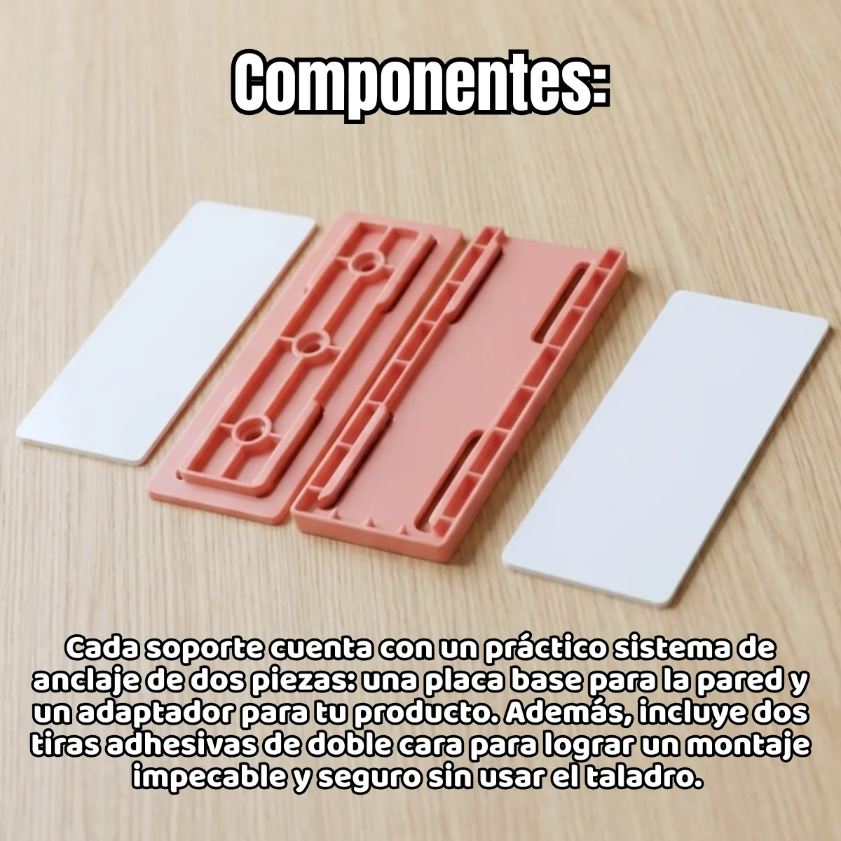 Soporte para Multicontacto Adhesivo Organizador 3 Pz - Imagen 3