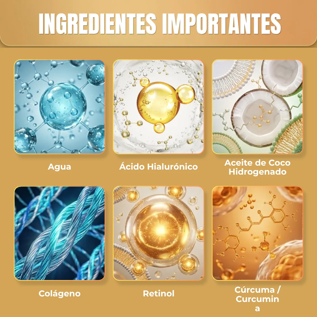Crema en Barra para Rostro y Cuello con Retinol, Colágeno y Ácido Hialurónico - Imagen 4