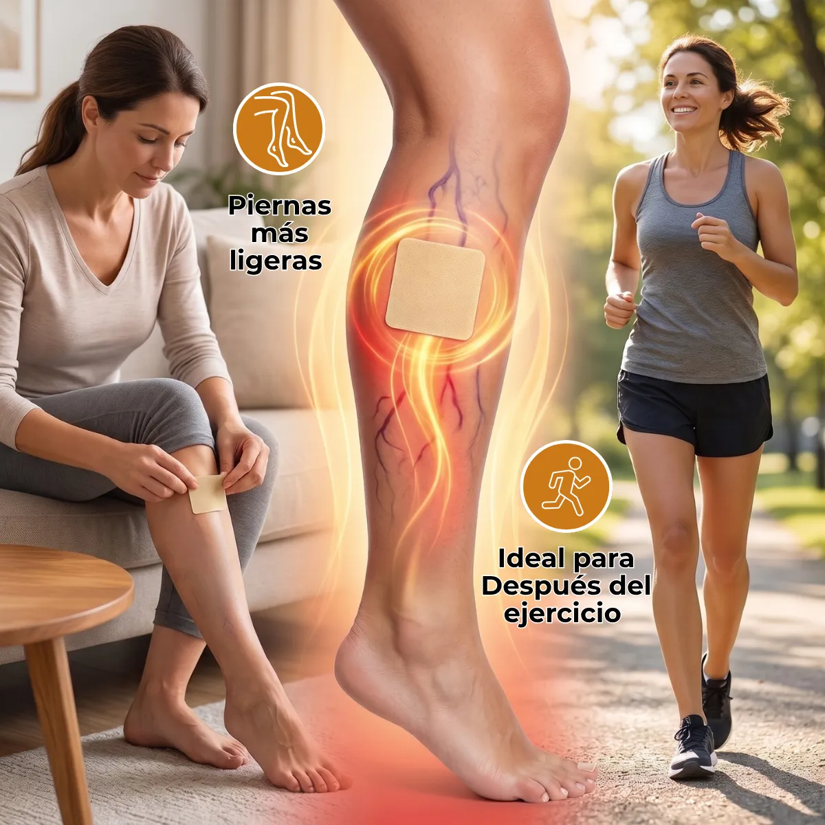 Parches Para Piernas Cansadas Y Venas Varicosas,Tratamiento para Arañas Vasculares y Piernas Cansadas,Alivio de Molestias en Piernas - Imagen 3