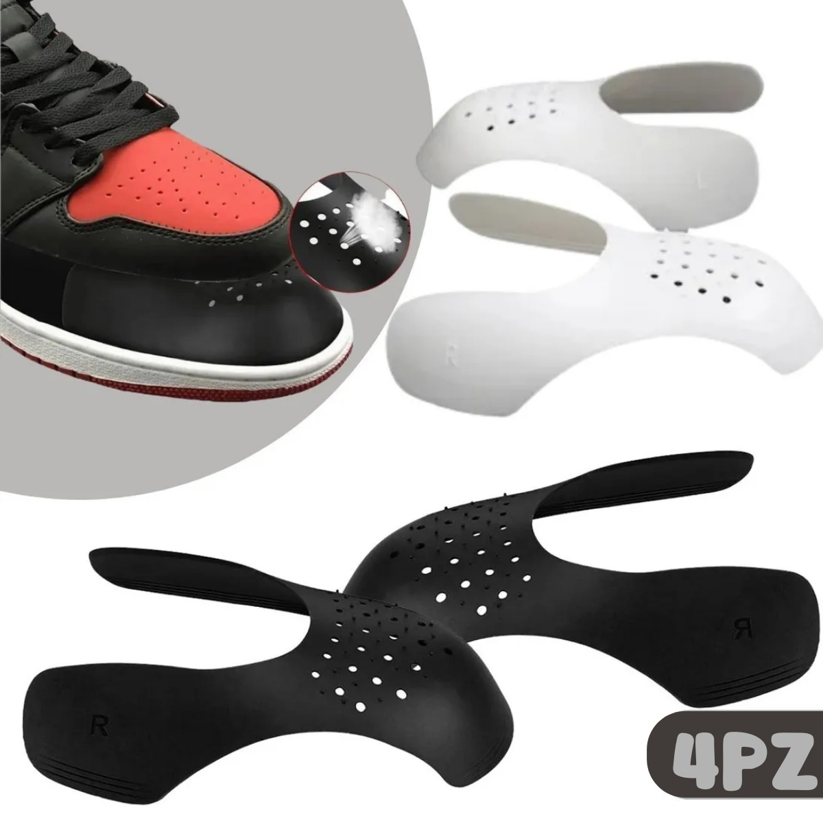 2 Pares Protector De Tenis Antiarrugas Zapato Shield Sneaker