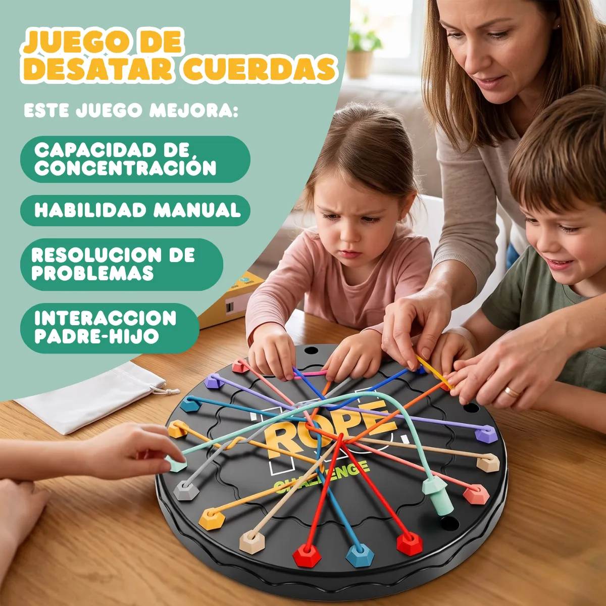 Juego Mesa Desenredar Cuerdas Puzle Educativo Estrategia - Imagen 8