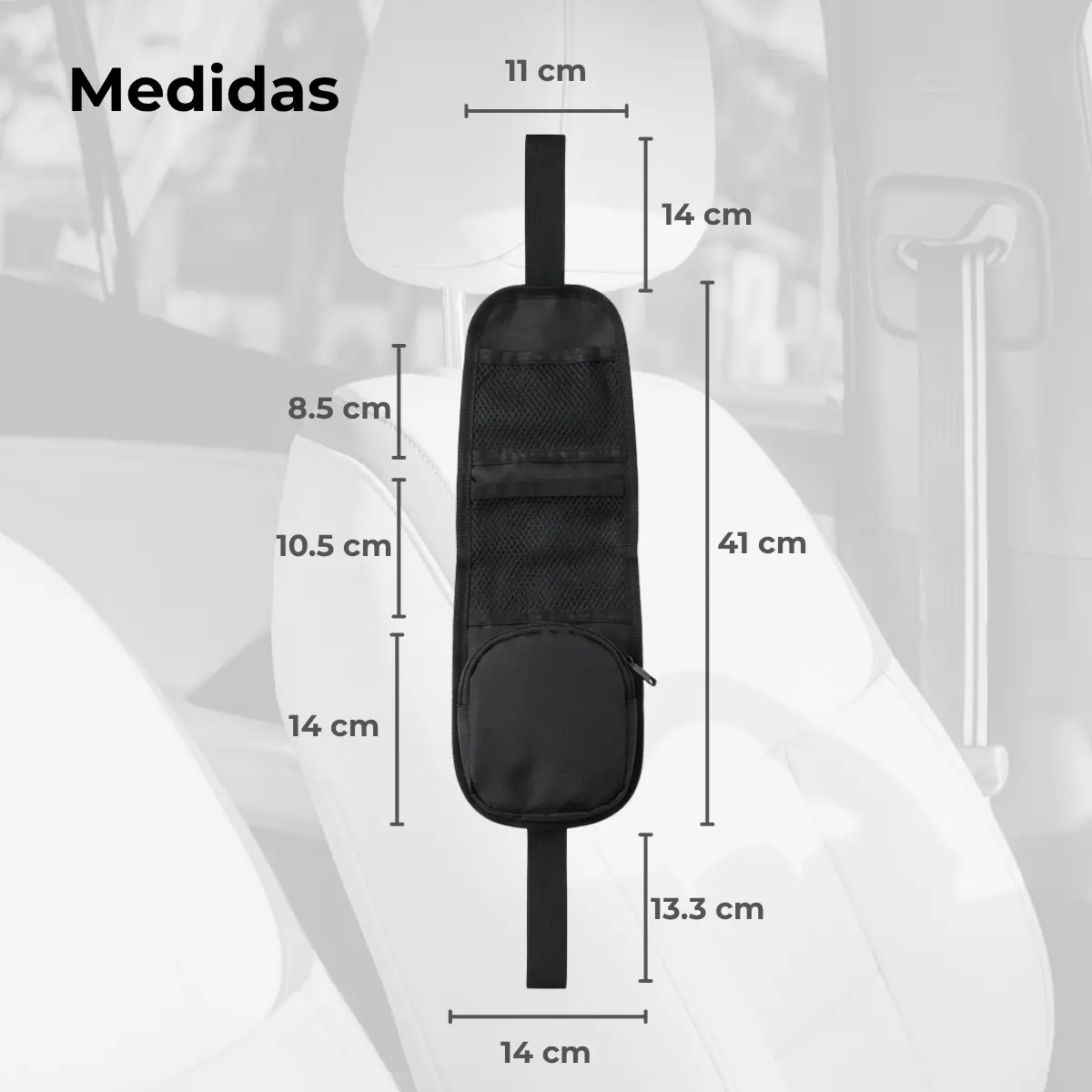 Bolsa organizadora lateral para asiento de auto - Imagen 5