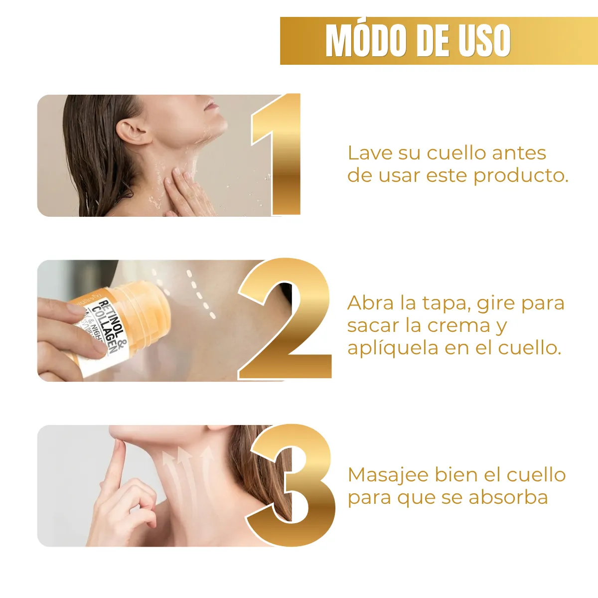 Crema en Barra para Rostro y Cuello con Retinol, Colágeno y Ácido Hialurónico - Imagen 5