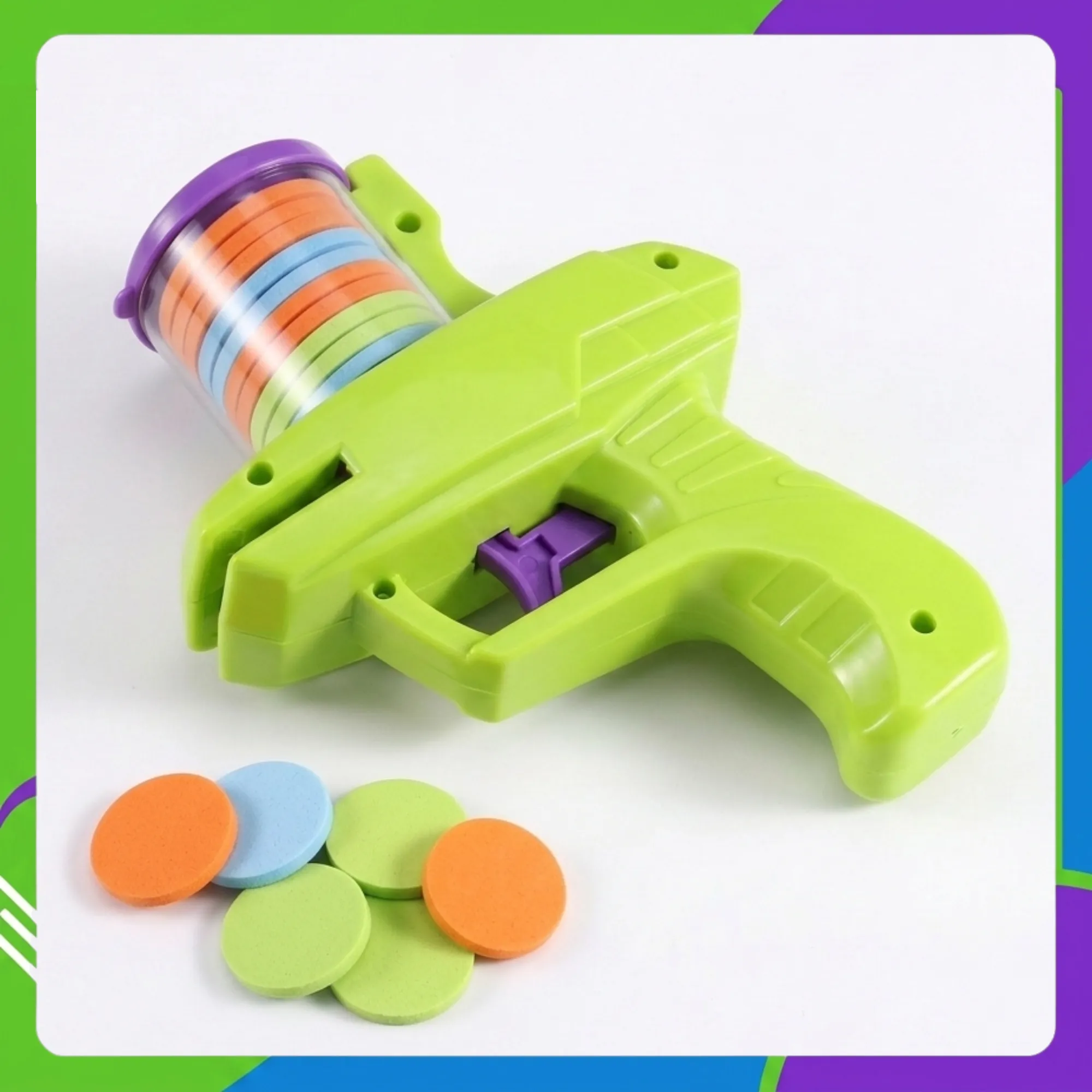 Pistola Juguete Lanzadora de Discos de Espuma Automática 1pz - Imagen 7