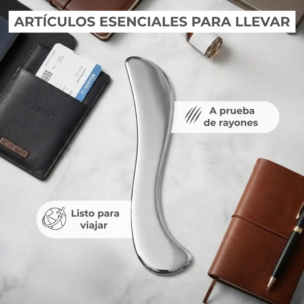 Gua Sha Corporal De Acero Inoxidable Raspador Muscular Para Masaje - Imagen 5
