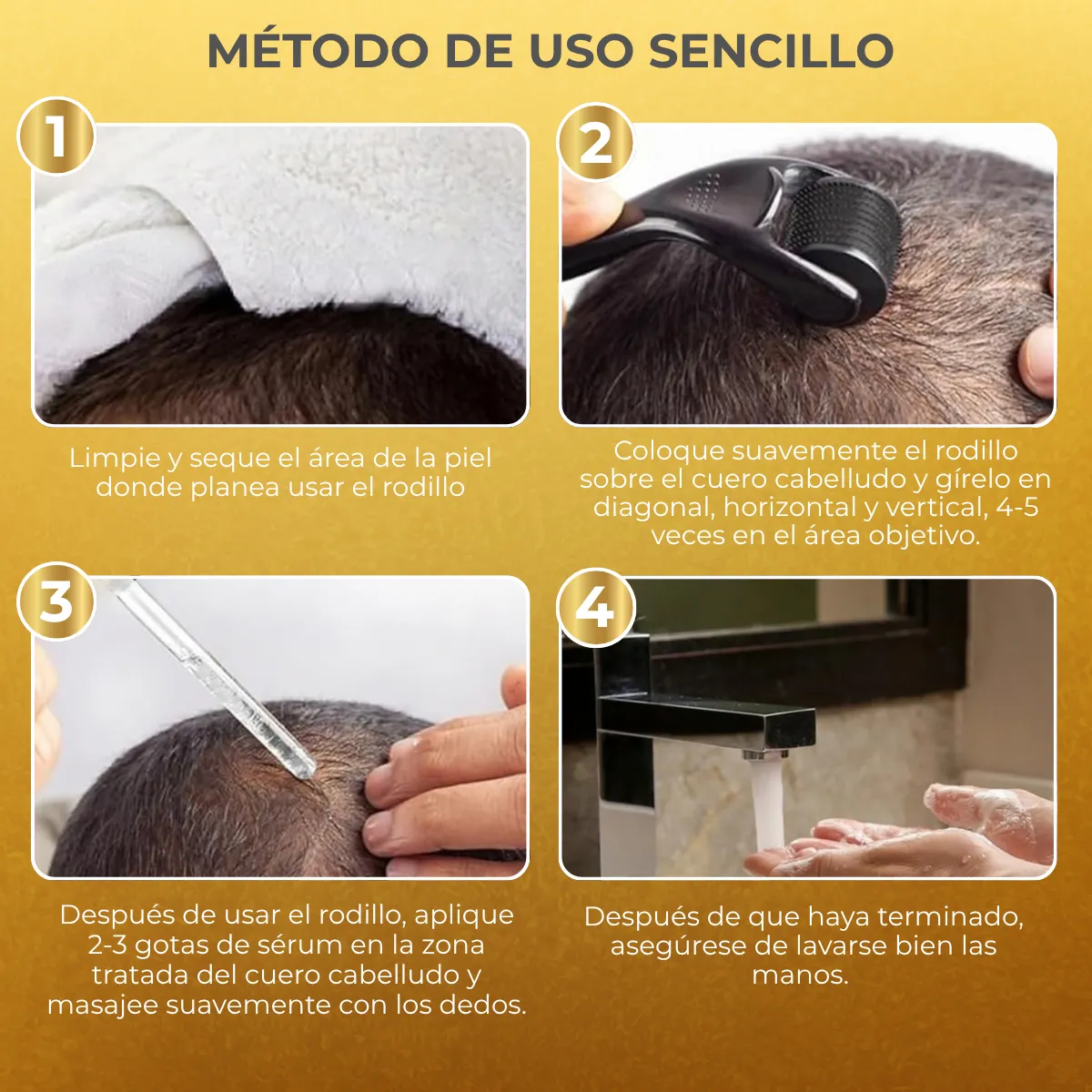 Aceite para Crecimiento de Vello Facial Con Rodillo para Crecimiento de Barba - Imagen 7