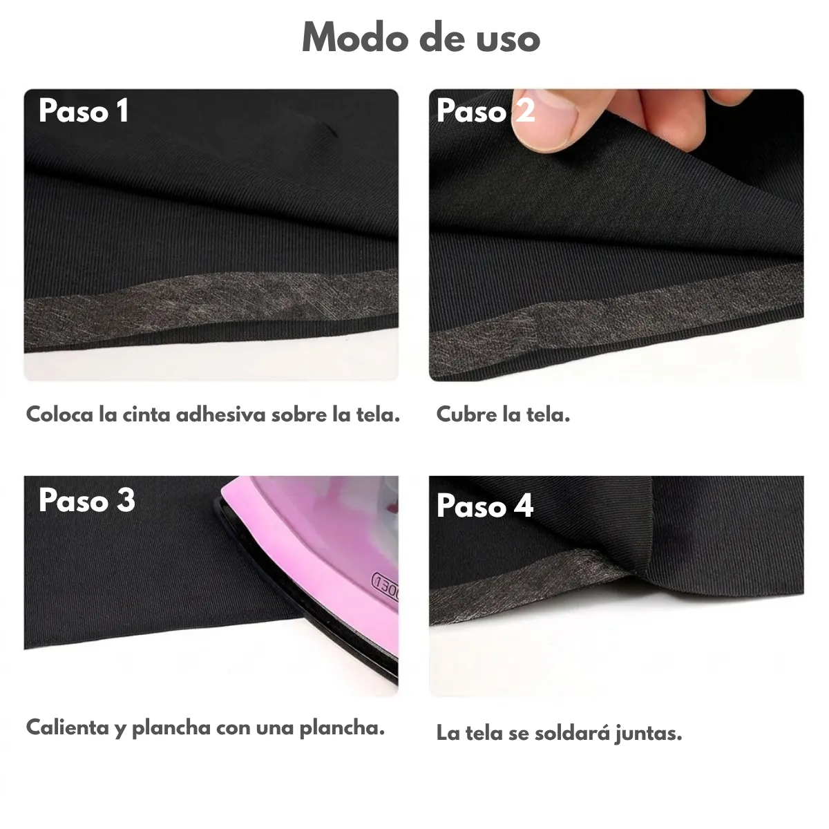 Kit 5 Rollos Cinta para Dobladillo para Planchar + Tijeras portátiles - Imagen 5