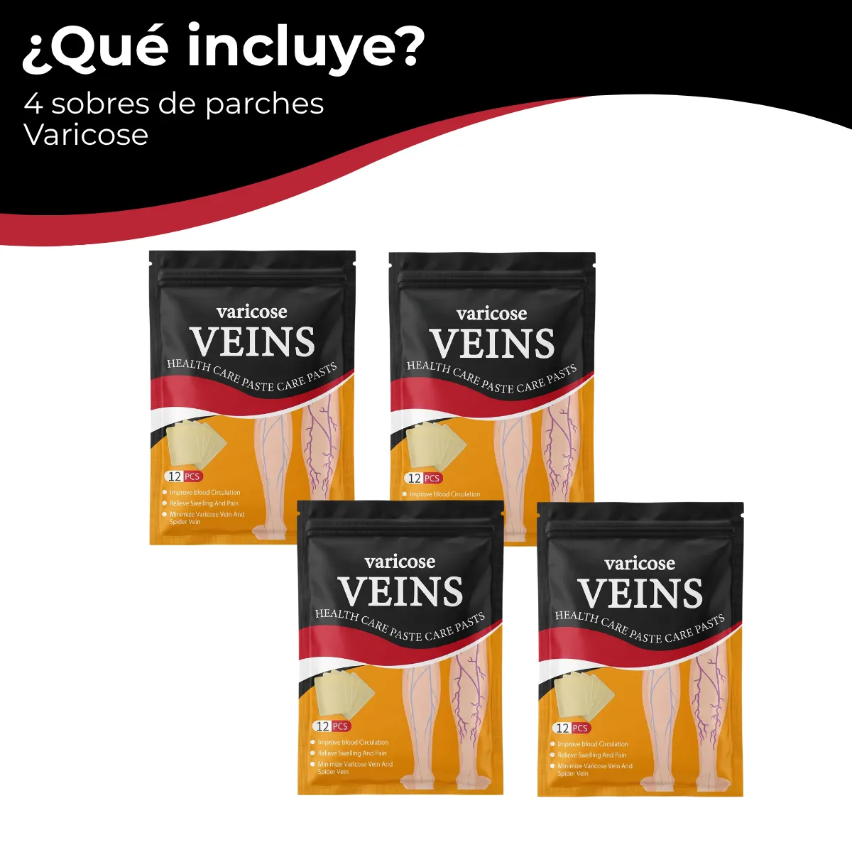 Parches Para Piernas Cansadas Y Venas Varicosas,Tratamiento para Arañas Vasculares y Piernas Cansadas,Alivio de Molestias en Piernas - Imagen 6