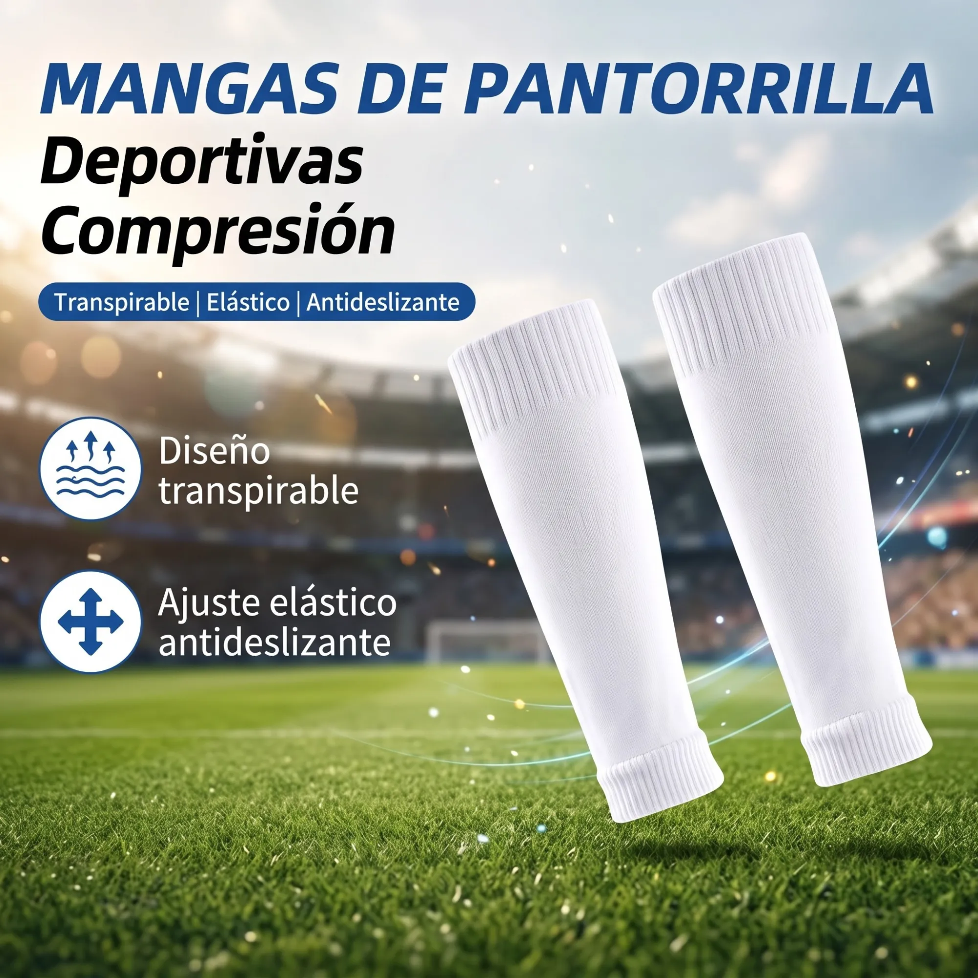 Calceta Manga Pantorrilla Deportiva para Fútbol y Pantorrilla (1 Par) - Imagen 2