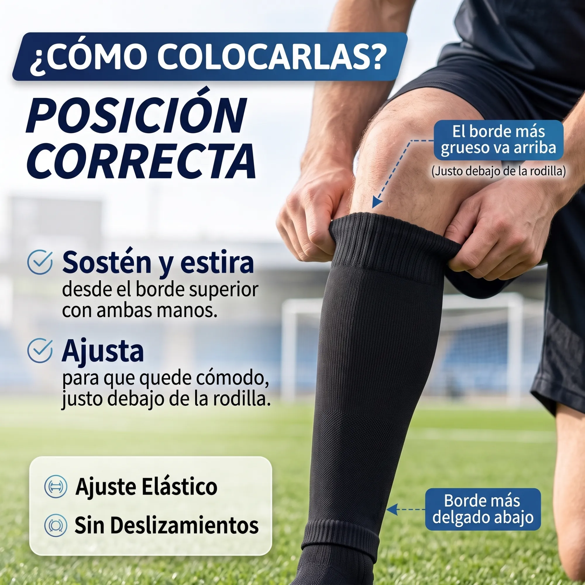 Calceta Manga Pantorrilla Deportiva para Fútbol y Pantorrilla (1 Par) - Imagen 5