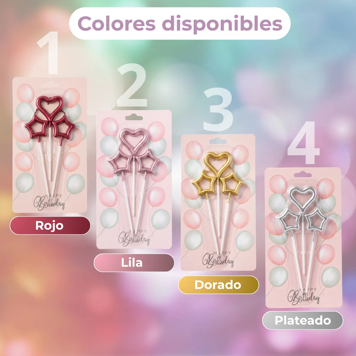 Velas decorativas de estrella y corazón calados, paquete de 3 piezas - Imagen 2