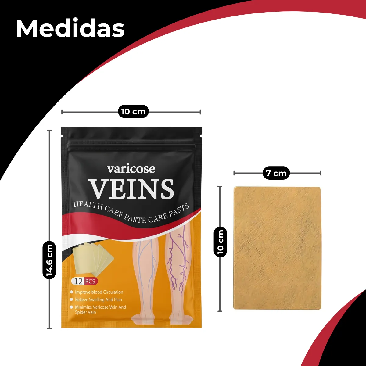 Parches Para Piernas Cansadas Y Venas Varicosas,Tratamiento para Arañas Vasculares y Piernas Cansadas,Alivio de Molestias en Piernas - Imagen 7
