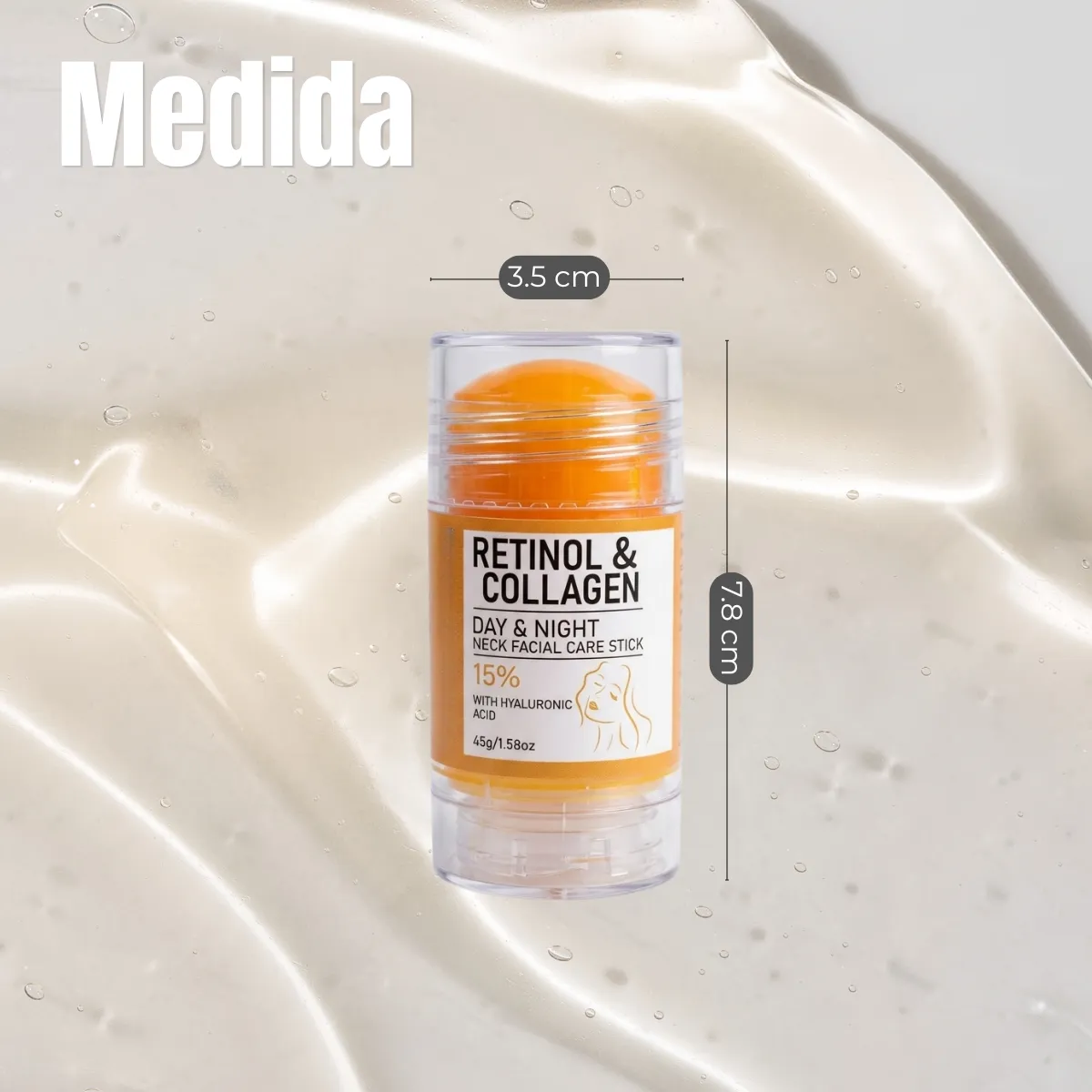 Crema en Barra para Rostro y Cuello con Retinol, Colágeno y Ácido Hialurónico - Imagen 7