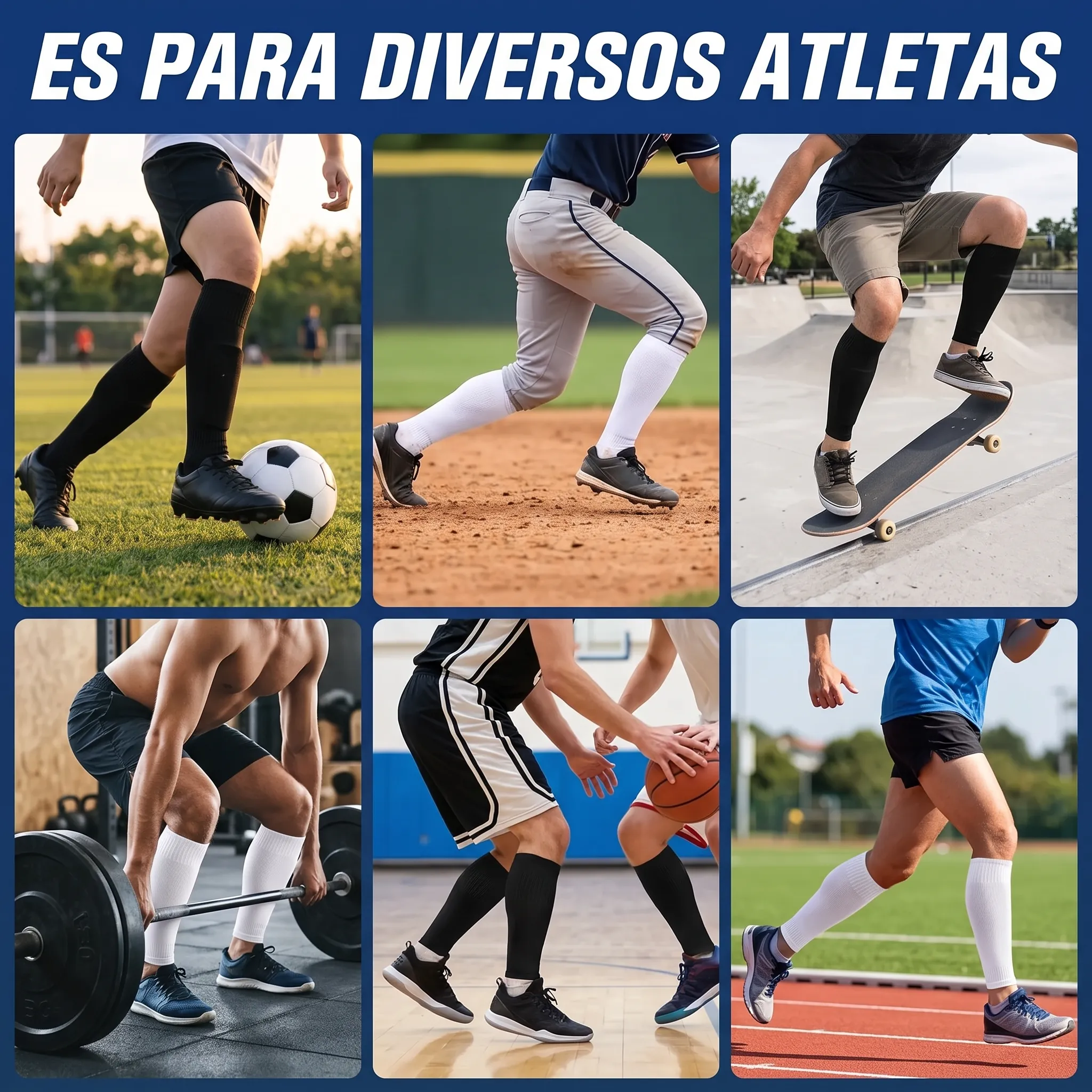Calceta Manga Pantorrilla Deportiva para Fútbol y Pantorrilla (1 Par) - Imagen 6