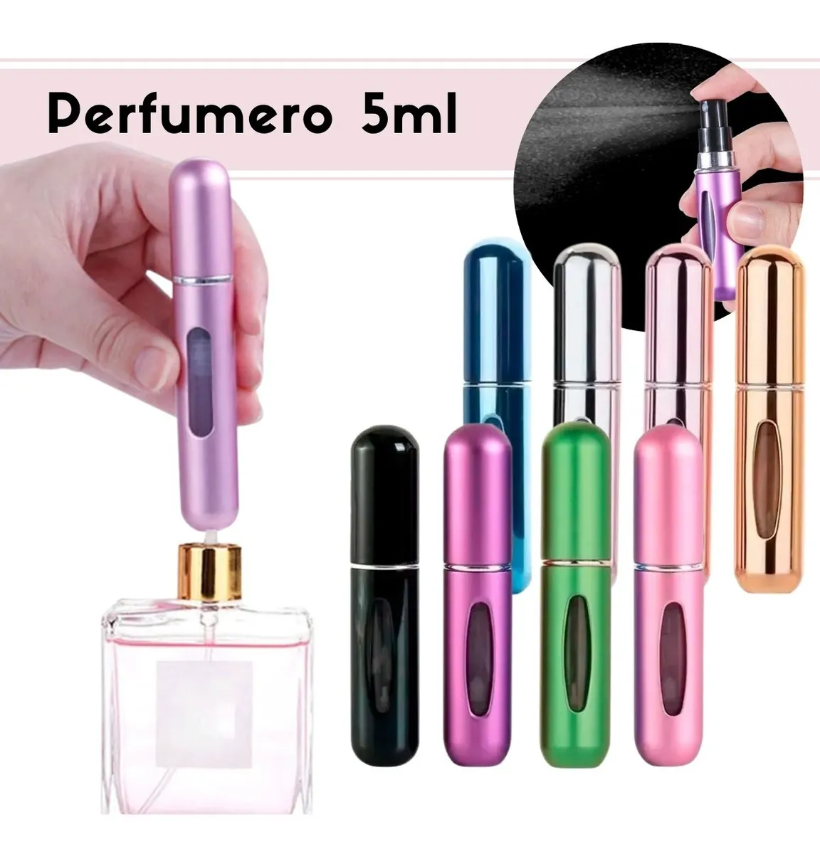 Mini Atomizador Perfume Recargable Capsula Viaje 5ml