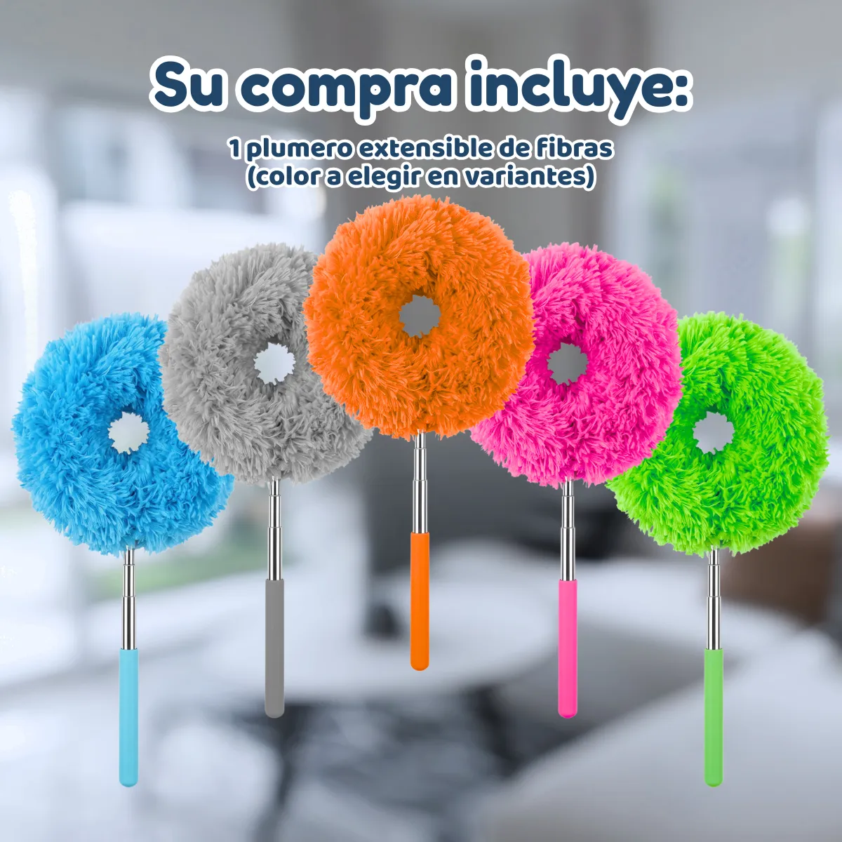 Plumero para Ventilador: Limpiador Extensible de Microfibra - Imagen 2