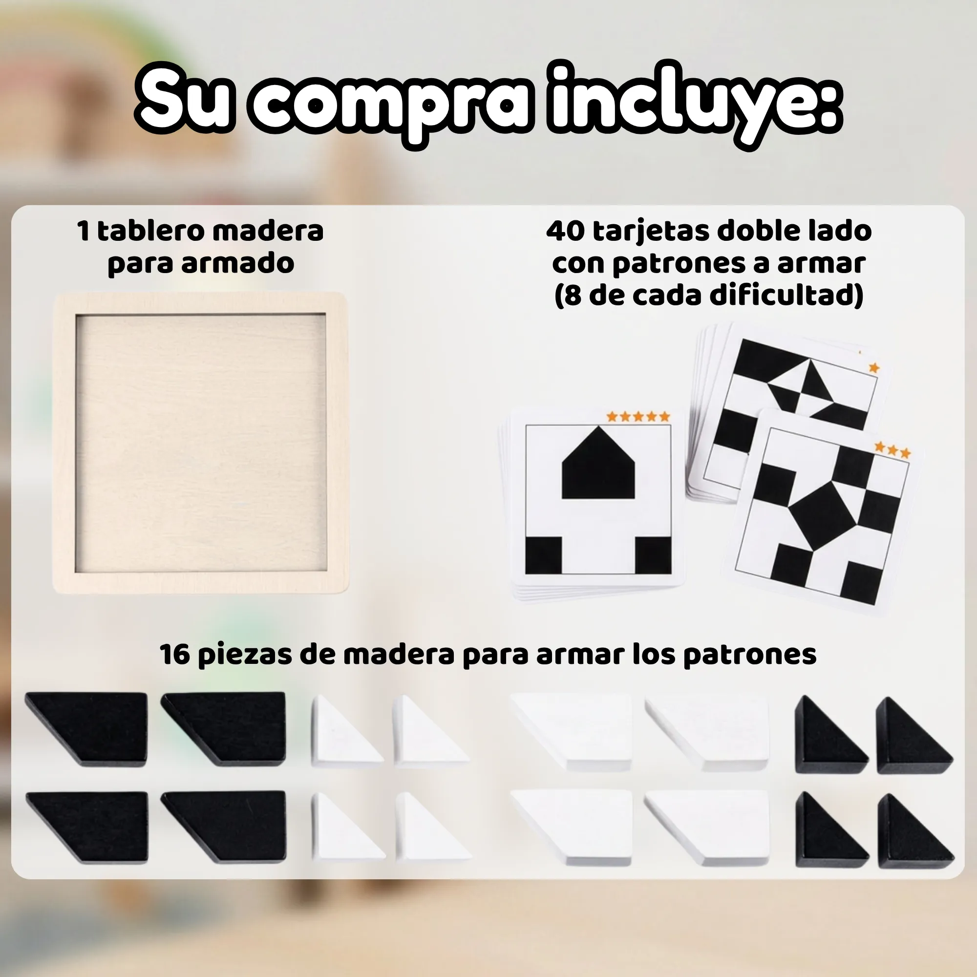 Rompecabezas Bloques Ocultos de Madera Juego Lógico - Imagen 2