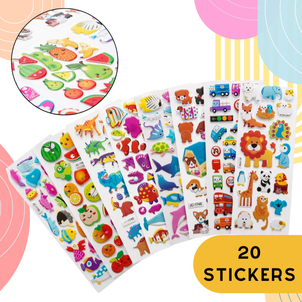 Pack 36 Hojas De Pegatinas 3D Puffy Para Niños - Temas Variados, Para Scrapbooking, Manualidades, Regalos