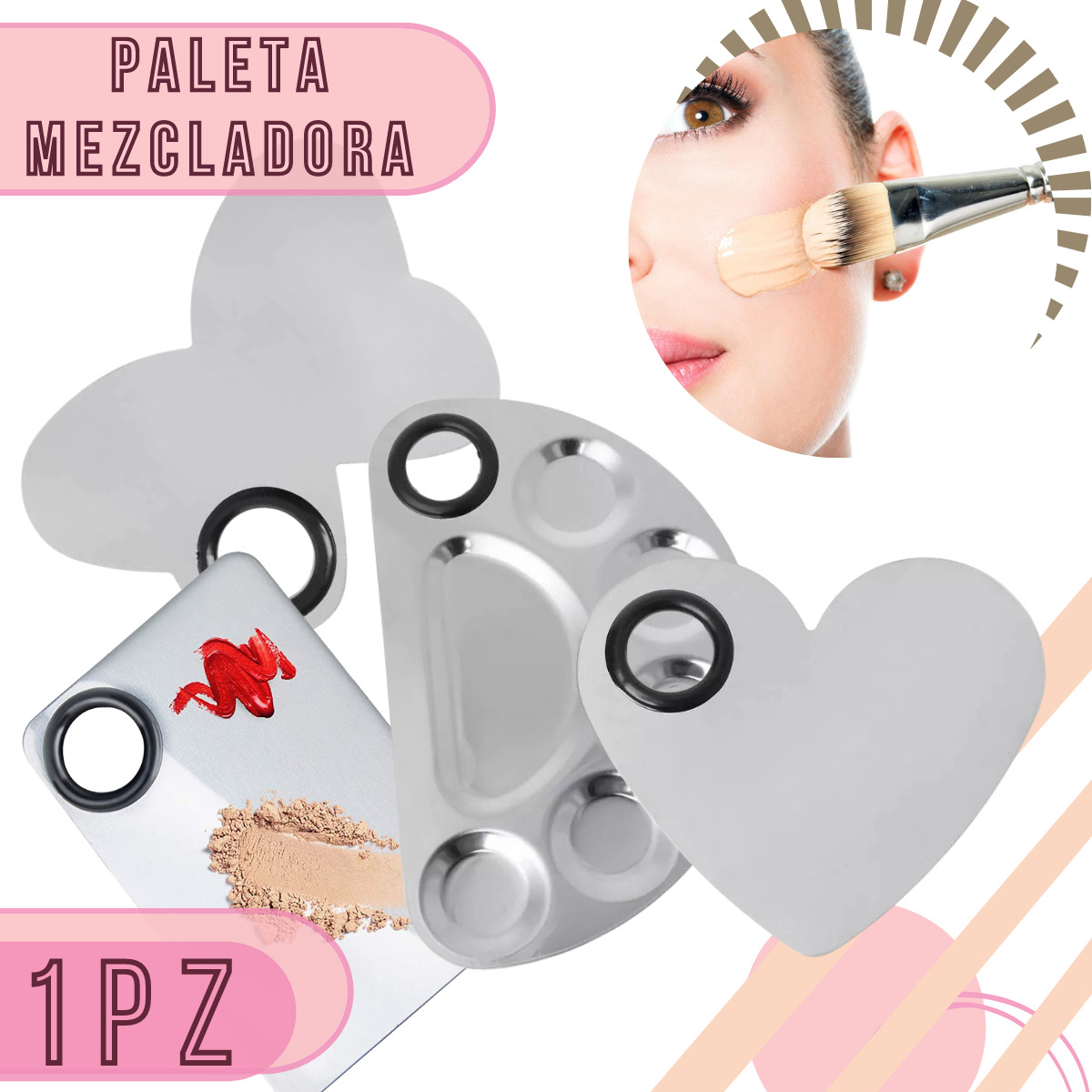 Paleta Mezcladora Maquillaje Con Espátula Make Up Belleza - Universo En  Línea