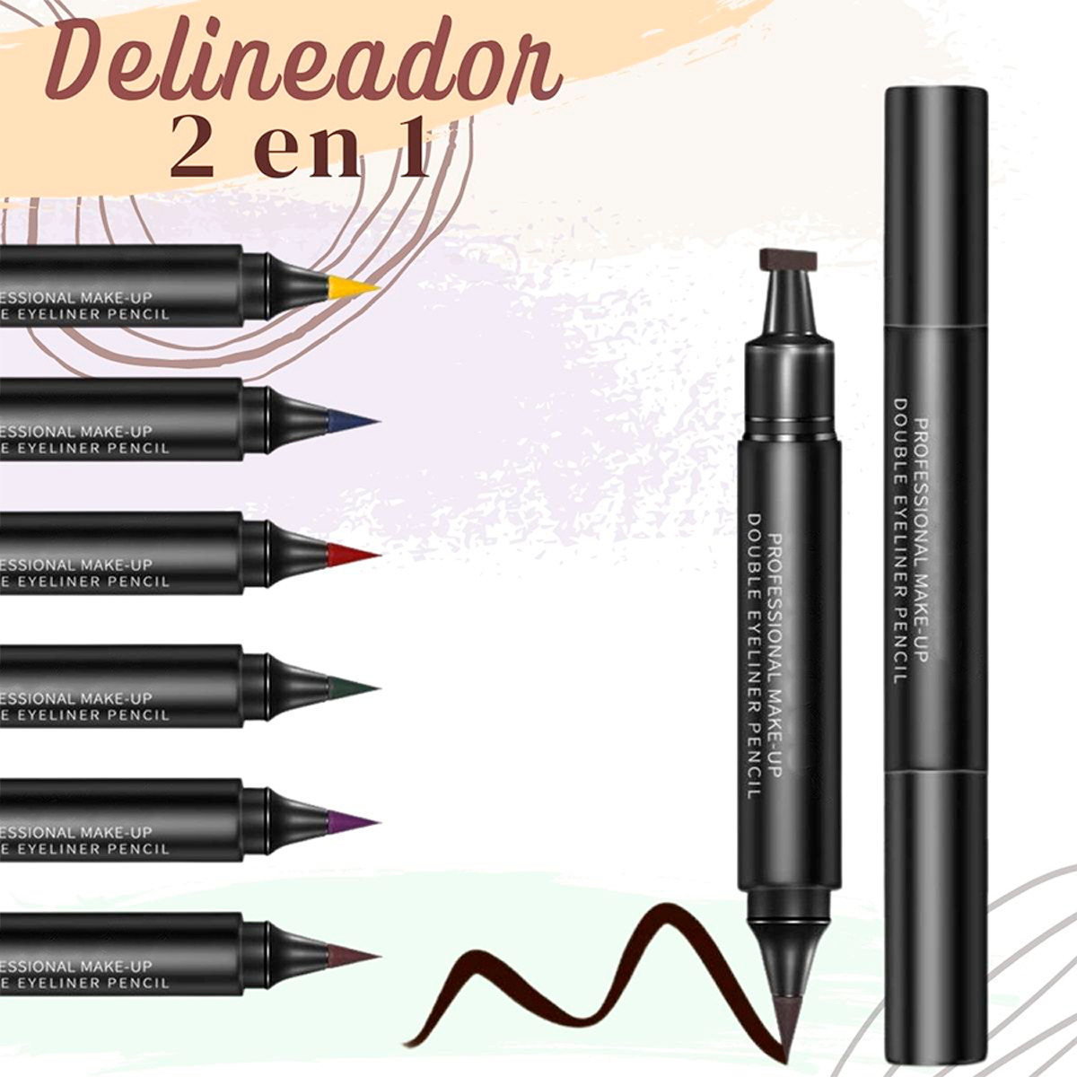 Delineador De Ojos Sello Indeleble Double Eyeliner Pencil