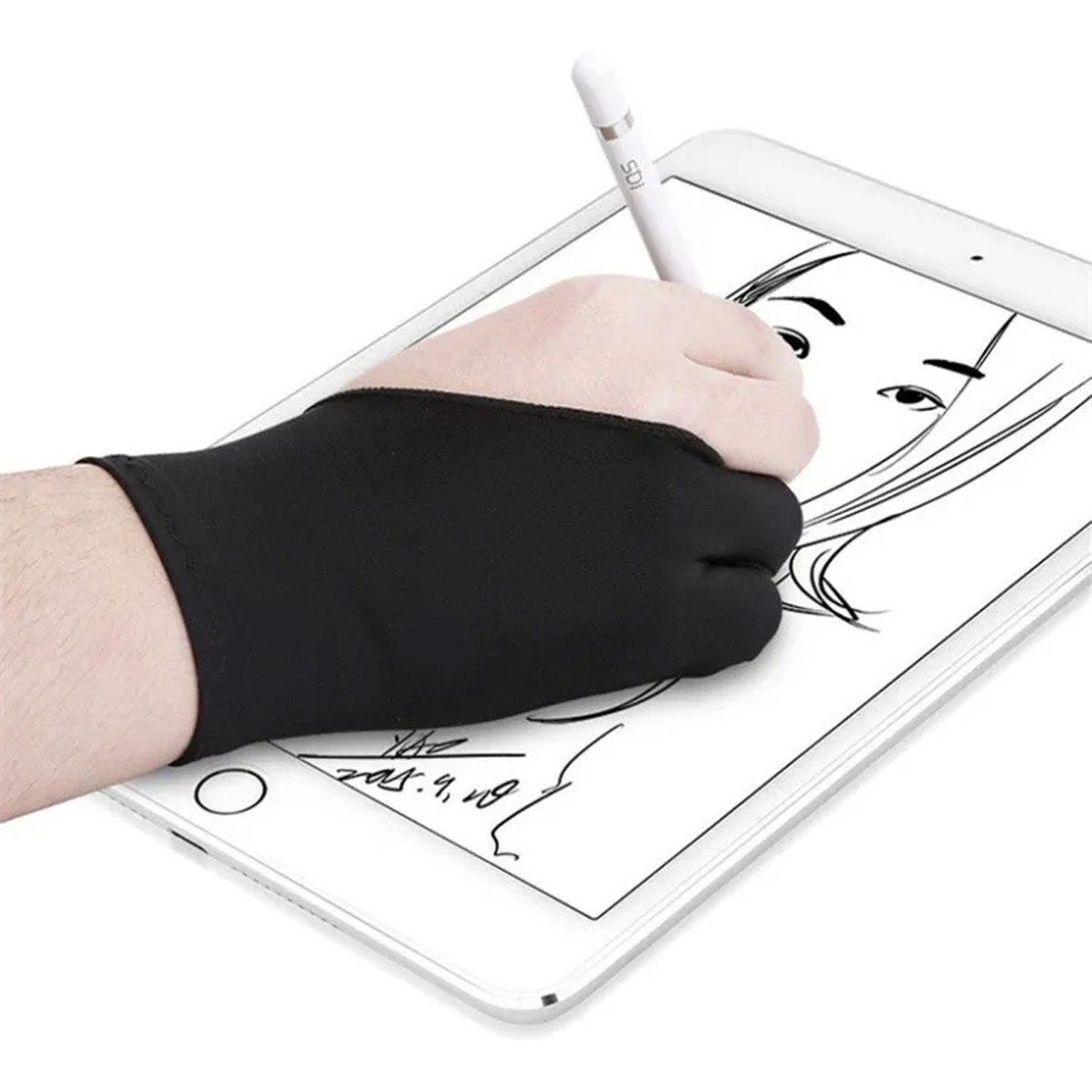 Guante 2 Dedos Tableta De Dibujo Digital Protección Papel