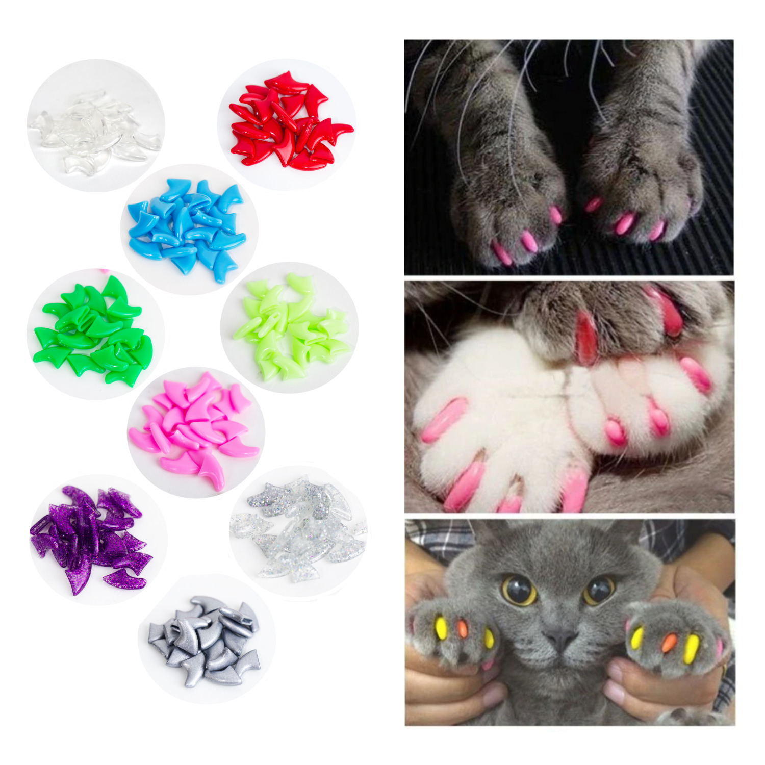 Protector De Uñas Para Gato De Colores Divertidos Mascotas